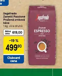 Tesco Segafredo zanetti passione pražená zrnková káva nabídka
