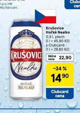 Tesco Krušovice hořké nealko nabídka