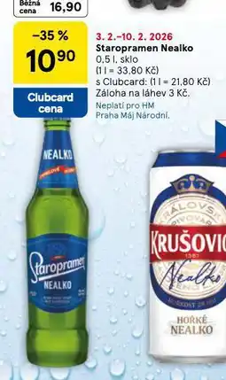 Tesco Pivo staropramen nealko nabídka