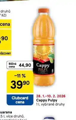 Tesco Cappy pulpy nabídka