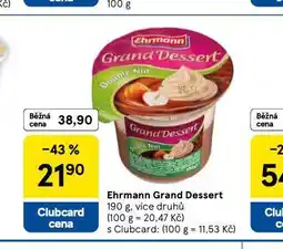 Tesco Ehrmann grand dessert nabídka