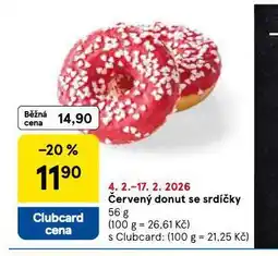 Tesco Červený donut se srdíčky nabídka