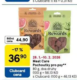 Tesco Meat care pochoutky pro psy nabídka
