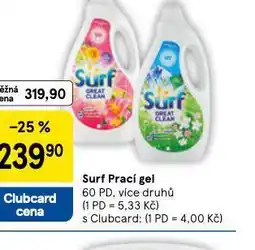 Tesco Surf prací gel nabídka