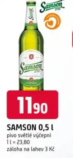 Trefa Samson pivo světlé výčepní nabídka