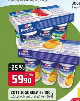 Trefa ZOTT JOGOBELA 6x 100 g L.Casei nabídka