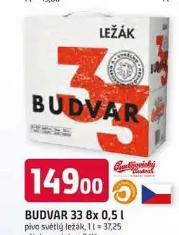 Trefa LEŽÁK BUDVAR 33 8x 0,5l pivo světlý ležák nabídka