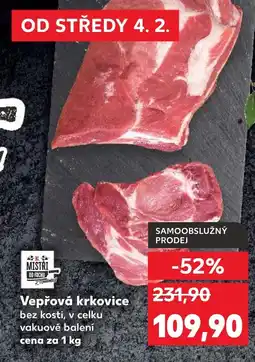 Kaufland Vepřová krkovice bez kosti, v celku vakuové balení nabídka