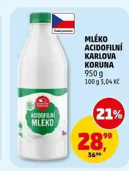 Penny Market MLÉKO ACIDOFILNÍ KARLOVA KORUNA nabídka