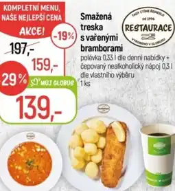 Globus Smažená treska svařenými bramborami nabídka