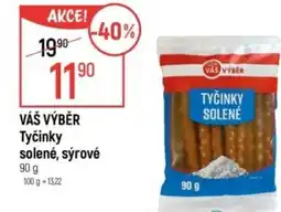 Globus VAS VÝBER Tyčinky solené, sýrové nabídka