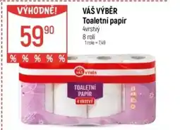 Globus VÁŠ VÝBĚR Toaletní papír 4vrstvý nabídka