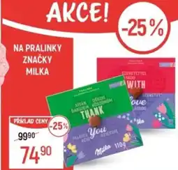 Globus Na pralinky značky Milka nabídka