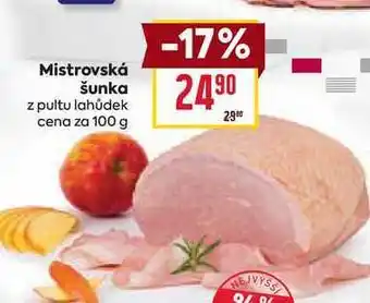 Billa Mistrovská šunka z pultu lahůdek cena za nabídka