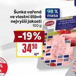 Billa Šunka vařená ve vlastní šťávě nejvyšší jakosti nabídka