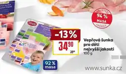 Billa Vepřová šunka pro děti nejvyšší jakosti nabídka