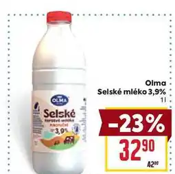 Billa Olma Selské mléko 3,9% nabídka