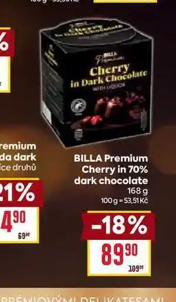 Billa BILLA Premium Cherry in 70% dark chocolate nabídka