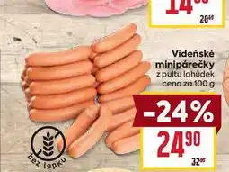 Billa Vídeňské minipárečky z pultu lahůdek cena za nabídka