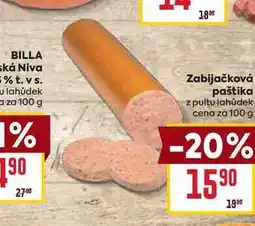 Billa Zabijačková paštika z pultu lahůdek cena za nabídka