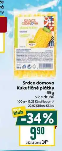 Billa Srdce domova Kukuřičné plátky nabídka