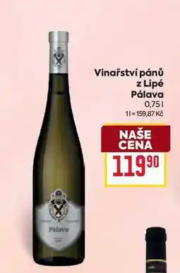 Billa Palava Vinařství pánů z Lipé Pálava nabídka
