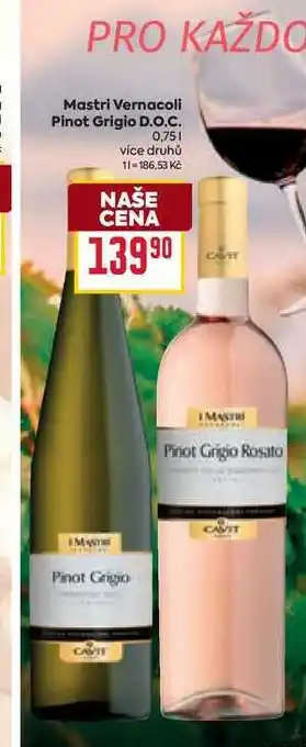 Billa Mastri Vernacoli Pinot Grigio D.O.C nabídka