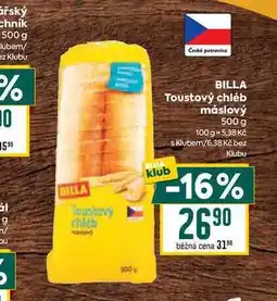 Billa BILLA Toustový chléb máslový nabídka