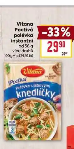 Billa Vitana Poctivá polévka instantní od nabídka