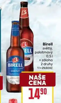 Billa Birell světlý, polotmavý nabídka