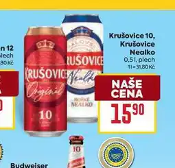 Billa Krušovice 10 0,51, plech nabídka