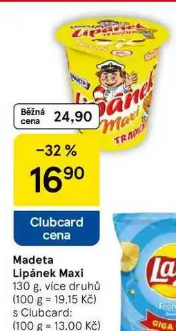 Tesco Madeta Lipánek Maxi, 130 g, více druhů nabídka