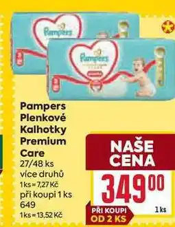 Billa Pampers Plenkové Kalhotky Premium Care 27/48 ks nabídka