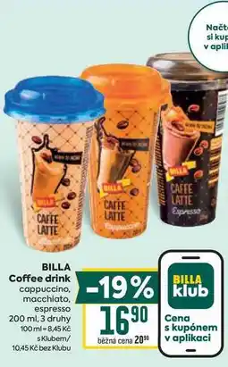 Billa BILLA Coffee drink cappuccino, macchiato, espresso nabídka