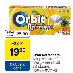 Tesco Orbit Refreshers, 17.9 g, více druhů nabídka