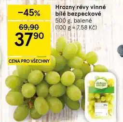 Tesco Hrozny révy vinné bílé bezpeckové, 500 g, balené nabídka