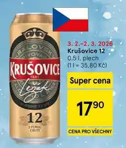 Tesco Krušovice 12, 0.5 l, plech nabídka