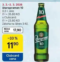 Tesco Staropramen 10, 0,5 l, sklo nabídka