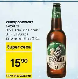 Tesco Velkopopovický Kozel 11, 0.5 l, sklo, více druhů nabídka