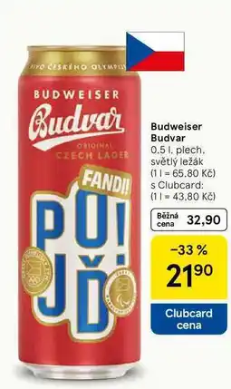 Tesco Budweiser Budvar, 0.5 l, plech nabídka