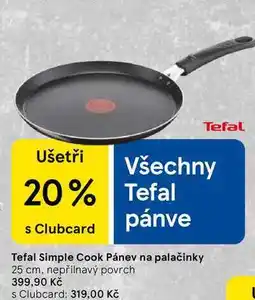 Tesco Tefal Simple Cook Pánev na palačinky 25 cm, nepřilnavý povrch nabídka