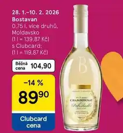 Tesco Bostavan, 0.75 l, více druhů, Moldavsko nabídka