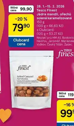 Tesco Tesco Finest Jádra mandlí, ořechů solená karamelizovaná nabídka
