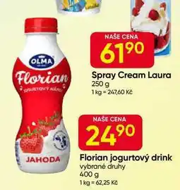 Hruška Florian jogurtový drink vybrané druhy nabídka