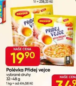 Hruška Maggi polévka Přidej vejce, vybrané druhy nabídka