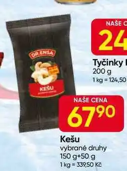 Hruška DR.ENSA Kešu vybrané druhy 150 g+50 g nabídka
