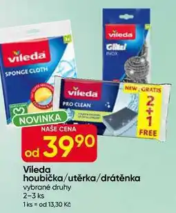 Hruška Vileda houbička/utěrka/drátěnka vybrané druhy 2-3 ks nabídka