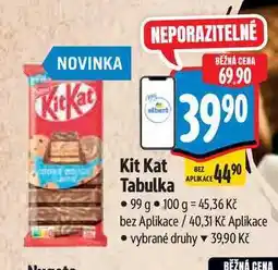 Albert Kit Kat Tabulka nabídka