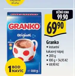 Albert Granko instantní kakaový nápoj nabídka