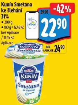 Albert Kunín Smetana ke šlehání 31% nabídka